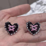 Litlookz Studio Pastel Goth Corset Heart Earrings, view 3