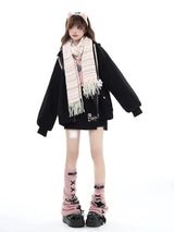 Litlookz Studio Pastel Goth Lace Up Belted Leg Warmers, view 4