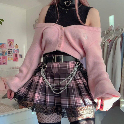 Litlookz Studio Pastel Goth Pleated Mini Skirt