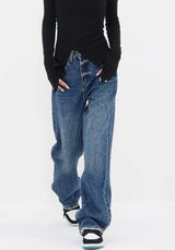 Litlookz Studio Patch Pocket Straight Leg Denim Jeans, view 2
