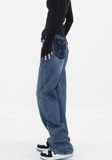 Litlookz Studio Patch Pocket Straight Leg Denim Jeans, view 3