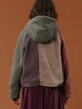 Litlookz Studio Patchwork Fluffy Hoodie Jacket, view 2