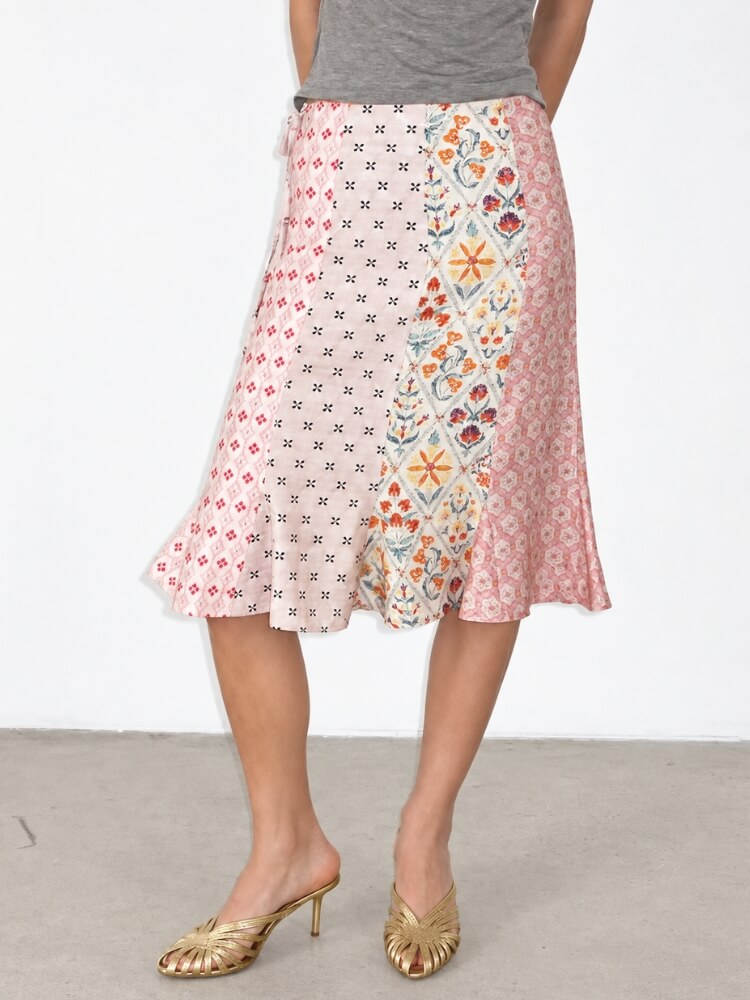 Litlookz Studio Patchwork Garden Midi Skirt