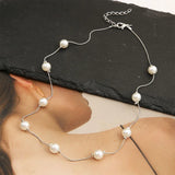 Litlookz Studio Pearl Chain Necklace, view 4