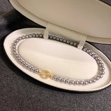 Litlookz Studio Pearl Ring Clasp Necklace, view 3