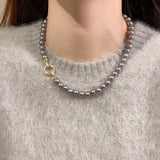 Litlookz Studio Pearl Ring Clasp Necklace, view 4