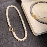 Litlookz Studio Pearl Ring Clasp Necklace, view 6