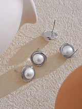 Litlookz Studio Pearl Stud Earrings, view 4