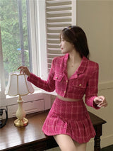 Litlookz Studio Pink Crop Jacket & Mini Skirt Two Piece Set, view 3