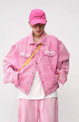 Litlookz Studio Pink Denim Jacket & Pants Two Piece Set, view 3