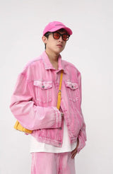 Litlookz Studio Pink Denim Jacket & Pants Two Piece Set, view 4
