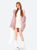 Litlookz Studio Pink Faux Fur Jacket, view 2