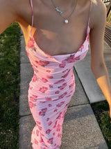 Litlookz Studio Pink Rose Satin Maxi Dress, view 3