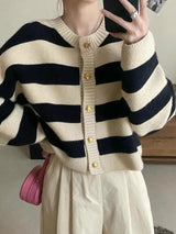 Litlookz Studio Pink Striped Knit Cardigan, view 5
