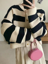 Litlookz Studio Pink Striped Knit Cardigan, view 6
