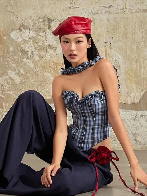 Litlookz Studio Plaid Corset Top
