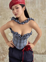 Litlookz Studio Plaid Corset Top, view 2