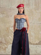 Litlookz Studio Plaid Corset Top, view 3