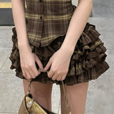 Litlookz Studio Plaid Ruffled Mini Skirt, view 2