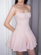 Litlookz Studio Pleated Pink Mini Dress, view 2