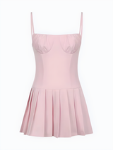 Litlookz Studio Pleated Pink Mini Dress, view 4