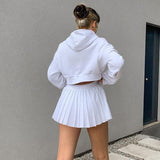 Litlookz Studio Pleated White Mini Tennis Skirt, view 2