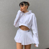 Litlookz Studio Pleated White Mini Tennis Skirt, view 3