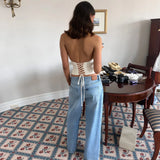Litlookz Studio Plunge Backless Halter Top, view 2