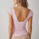 Litlookz Studio Plunge Neck Bodycon Top, view 2