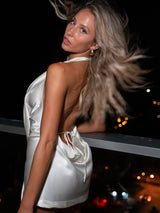 Litlookz Studio Plunge Satin Mini Dress, view 2