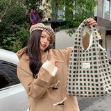 Litlookz Studio Plush Checkered Tote Bag, view 6