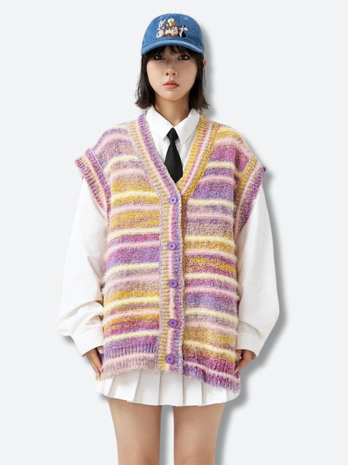 Litlookz Studio Plush Knitted Cardigan Vest