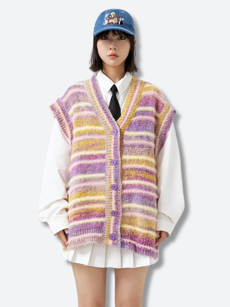Litlookz Studio Plush Knitted Cardigan Vest