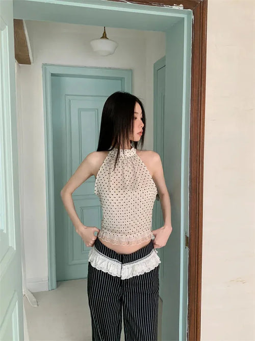 Litlookz Studio Polka Dot Halter Top