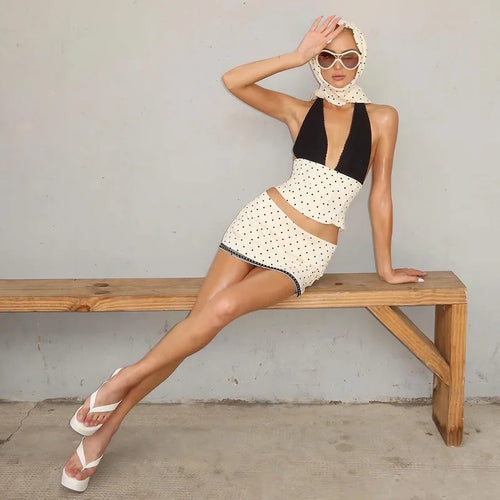 Litlookz Studio Polka Dot Top & Skirt Set