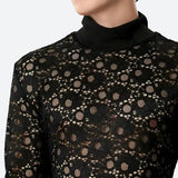 Litlookz Studio Polka Dots Lace Sheer Top, view 4