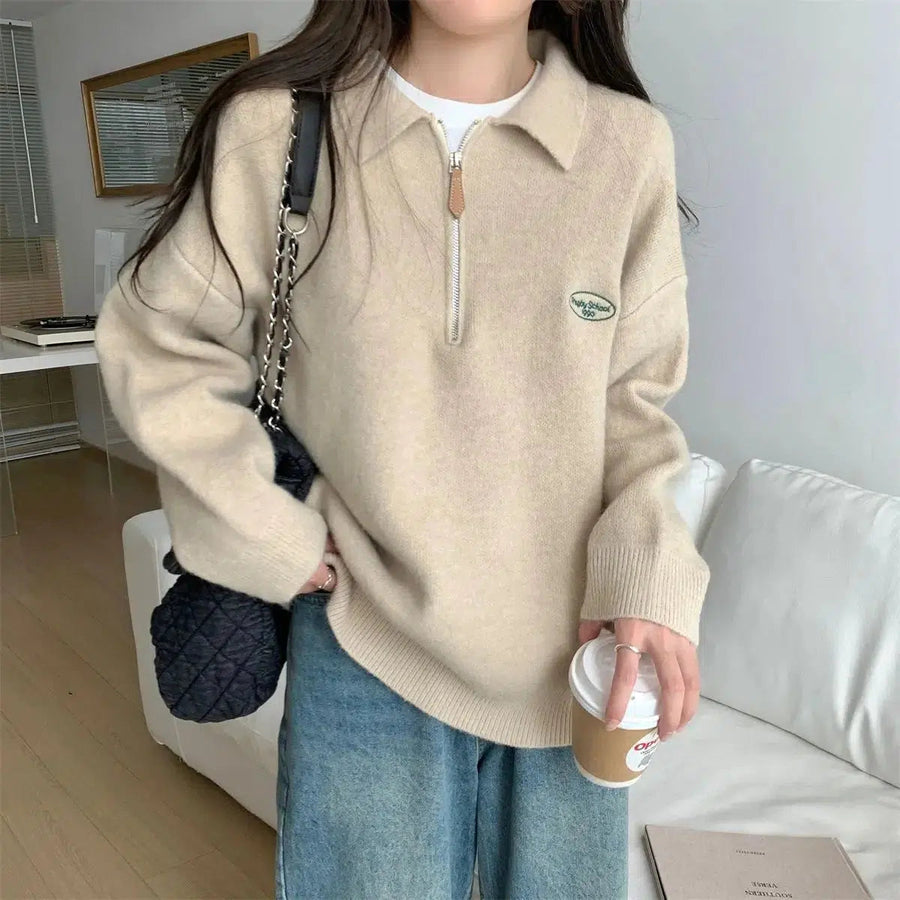 Litlookz Studio Polo Collar Sweater