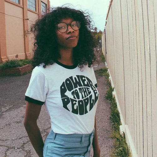 Litlookz Studio Power to the People Ringer Tee