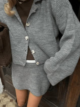 Litlookz Studio Preppy Knitted Cardigan & Mini Skirt Two Piece Set, view 5