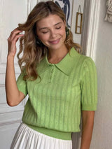 Litlookz Studio Preppy Polo Knit Top, view 2