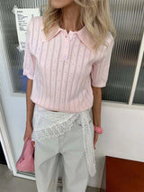Litlookz Studio Preppy Polo Knit Top, view 4
