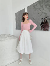 Litlookz Studio Puff Shoulder Bow Crop Top, view 4