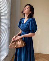 Litlookz Studio Puff Sleeve Wrap Midi Dress, view 3