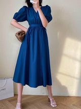 Litlookz Studio Puff Sleeve Wrap Midi Dress, view 4