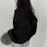 Litlookz Studio Puff Sleeved Corduroy Crop Shirt, view 4