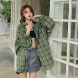 Litlookz Studio Puff Sleeved Plaid Shirt, view 2
