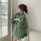 Litlookz Studio Puff Sleeved Plaid Shirt, view 3