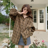 Litlookz Studio Puff Sleeved Plaid Shirt, view 6