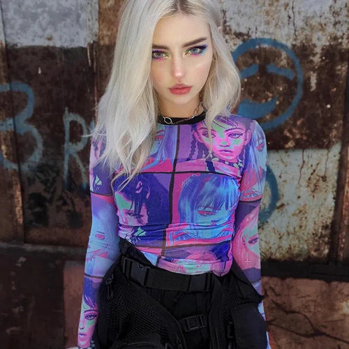Litlookz Studio Punk Girls Mesh Top