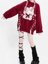 Litlookz Studio Rabbit Fluffy Xmas Sweater, view 3